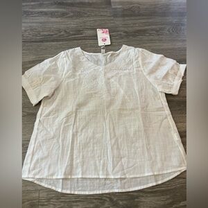 White Short Sleeve Blouse